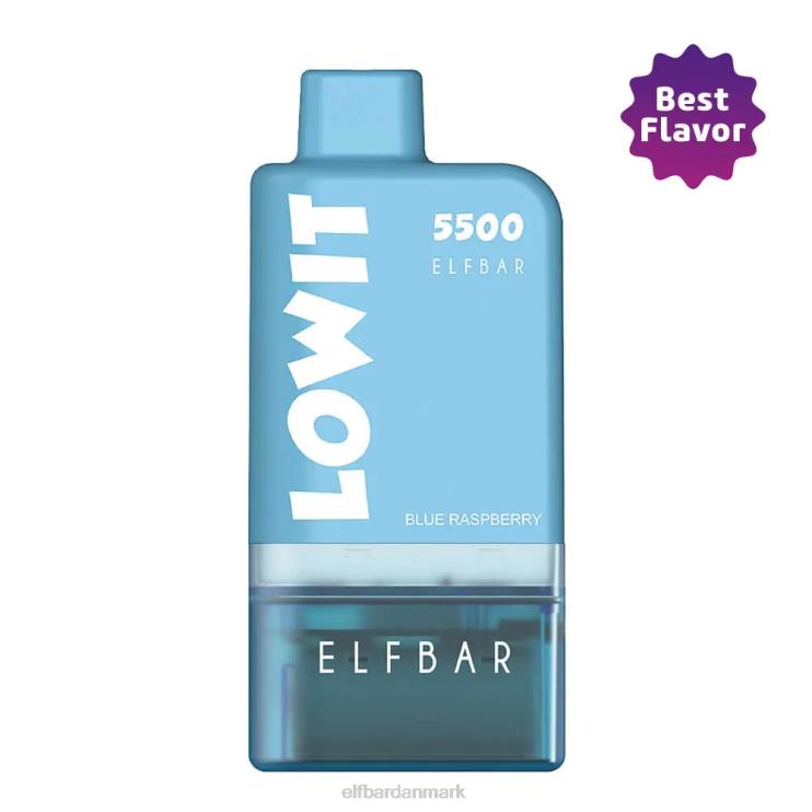 ELFBAR færdigfyldt pod kit lowit 5500 2%nic blå hindbær D46T134 blå hindbær+blåt batteri