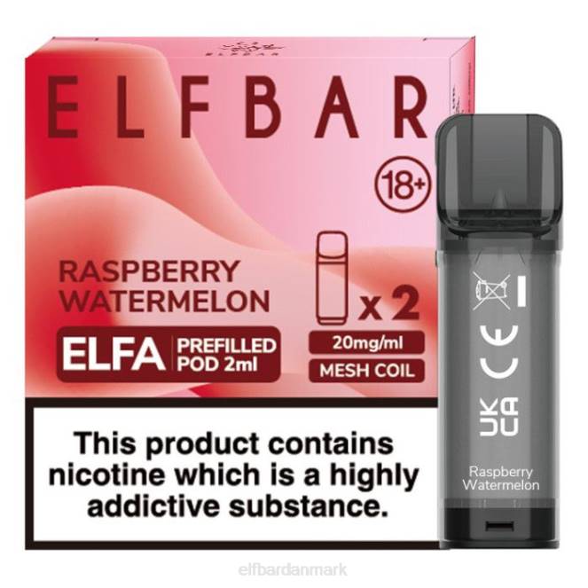 elfbar elfa fyldt pod - 2ml - 20mg (2 pakke) Z0FV122 hindbær vandmelon