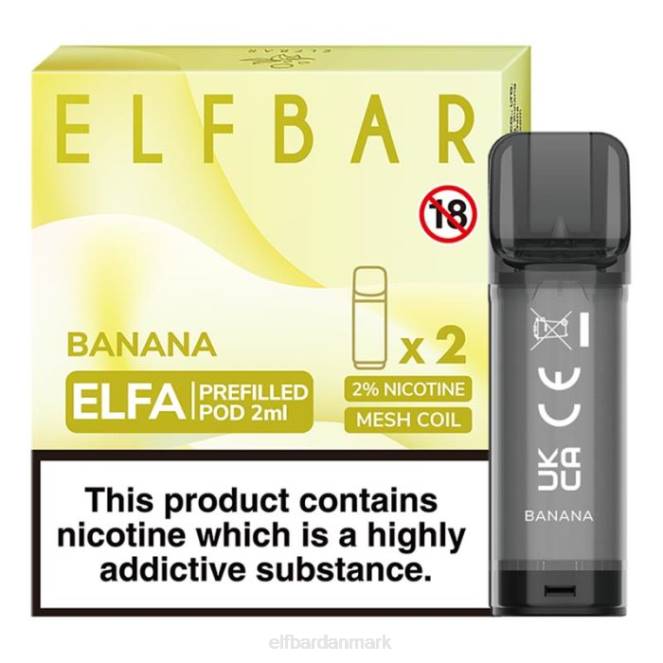 elfbar elfa fyldt pod - 2ml - 20mg (2 pakke) Z0FV122 hindbær vandmelon