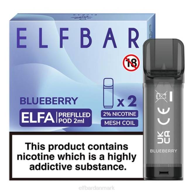 elfbar elfa fyldt pod - 2ml - 20mg (2 pakke) Z0FV122 hindbær vandmelon