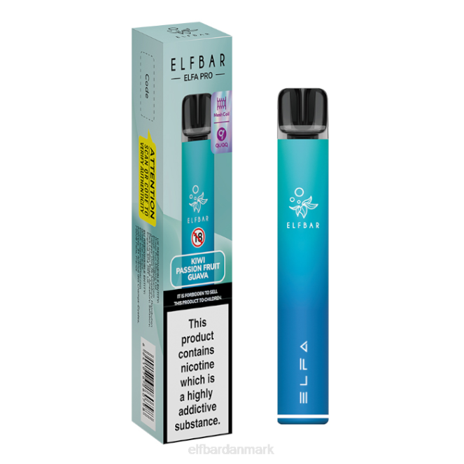 elfbar elfa pro pod kit - genopladeligt Z0FV66 aurora blå + kiwi passionsfrugt forfyldt bælg