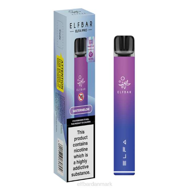 elfbar elfa pro pod kit - genopladeligt Z0FV67 aurora lilla + vandmelon forfyldt bælg