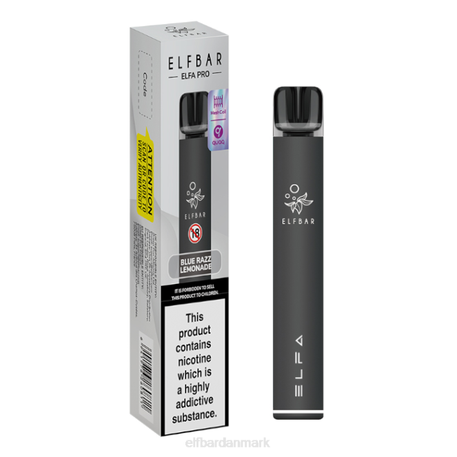 elfbar elfa pro pod kit - genopladeligt Z0FV68 sort + blå razz limonade forfyldt bælg
