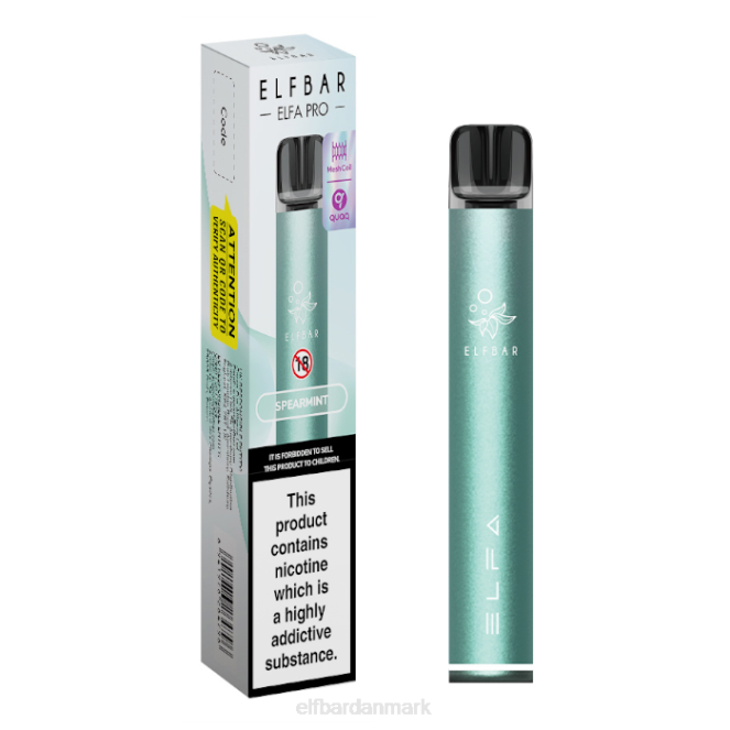elfbar elfa pro pod kit - genopladeligt Z0FV77 twilight cyan + grøn mynte forfyldt bælg