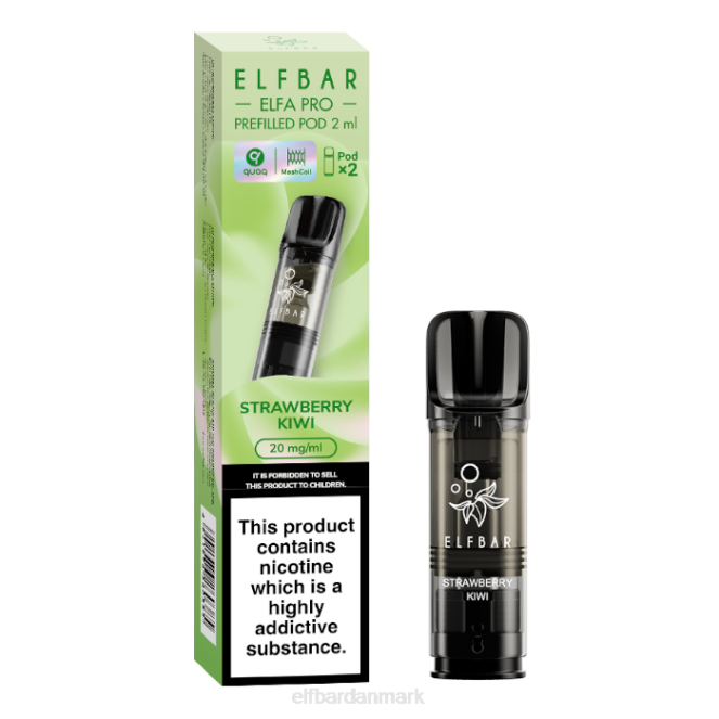 elfbar elfa pro præfyldte bælg - 20mg - 2pk Z0FV80 jordbær kiwi