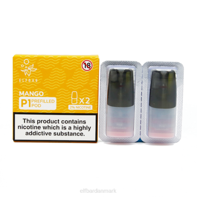 elfbar mate 500 p1 færdigfyldte bælg - 20 mg (2 pakke) citron og lime Z0FV149