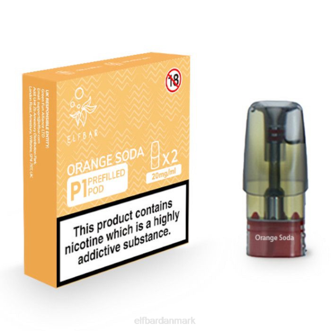 elfbar mate 500 p1 færdigfyldte bælg - 20 mg (2 pakke) orange sodavand Z0FV155