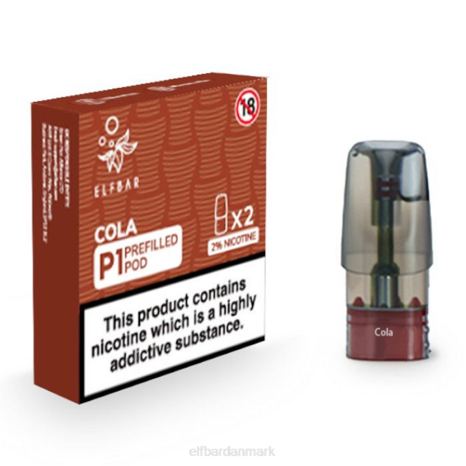 elfbar mate 500 p1 færdigfyldte bælg - 20mg (2 pakke) Z0FV148 cola