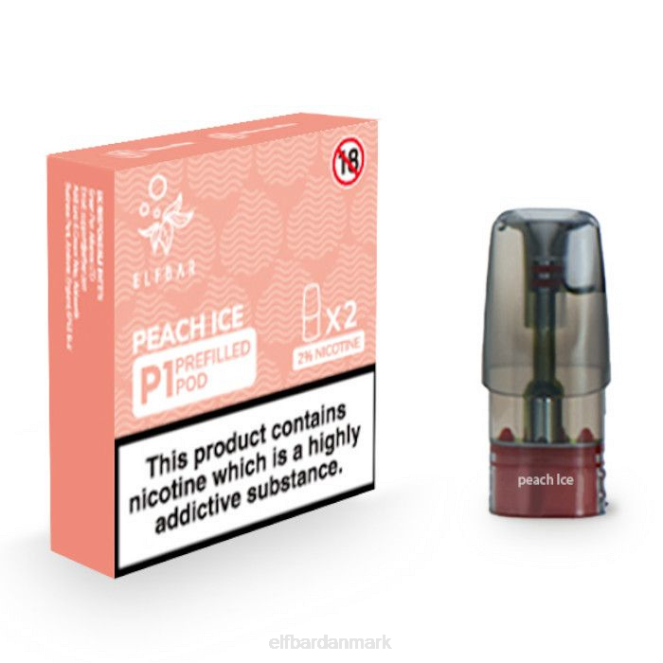 elfbar mate 500 p1 færdigfyldte bælg - 20mg (2 pakke) Z0FV152 fersken is