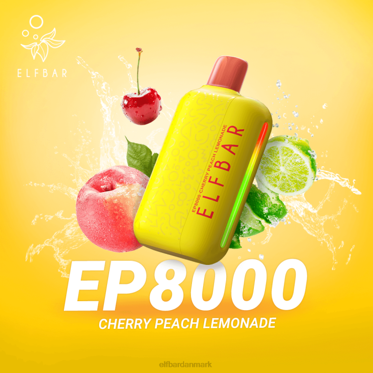 ELFBAR engangs vape nye ep8000 puffs D46T58 kirsebærfersken limonade