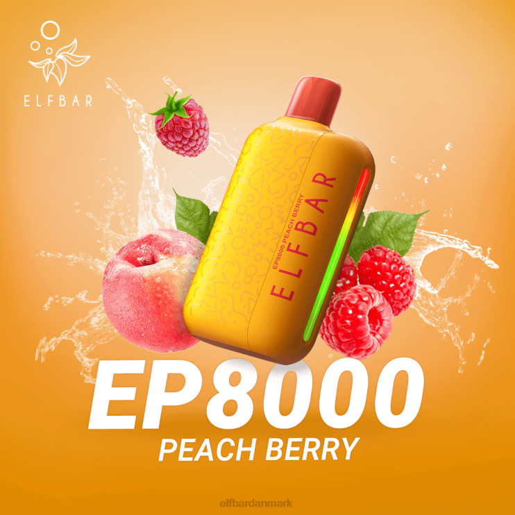 ELFBAR engangs vape nye ep8000 puffs D46T64 ferskenbær
