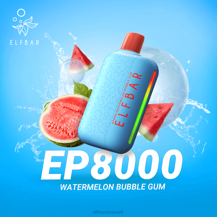 ELFBAR engangs vape nye ep8000 puffs D46T66 vandmelon tyggegummi