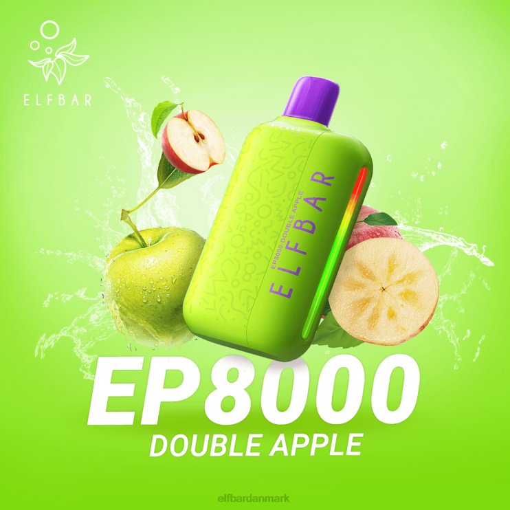 ELFBAR engangs vape nye ep8000 puffs D46T72 dobbelt æble