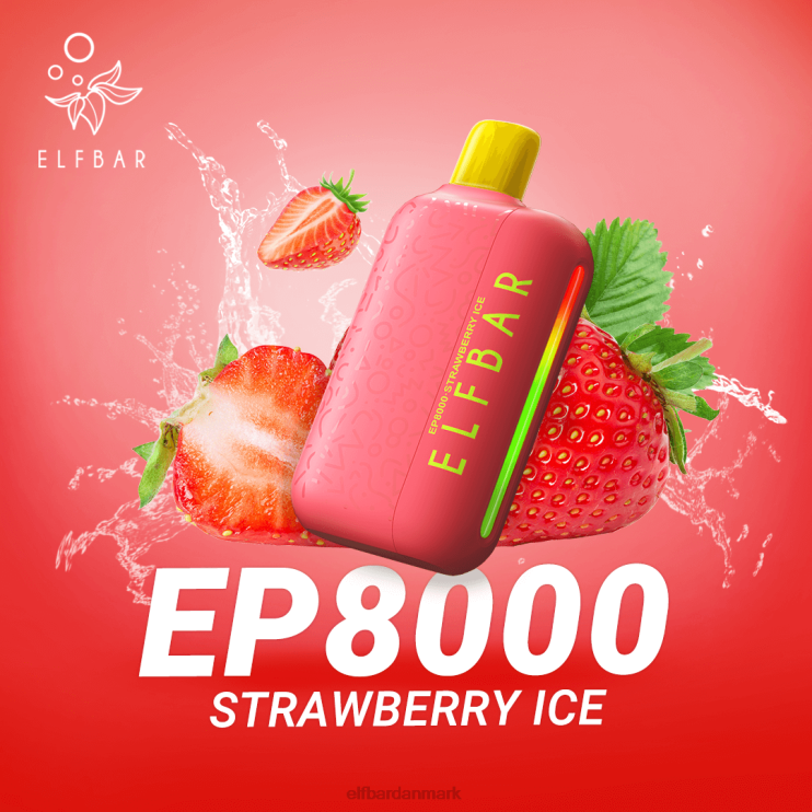 ELFBAR engangs vape nye ep8000 puffs D46T76 jordbæris