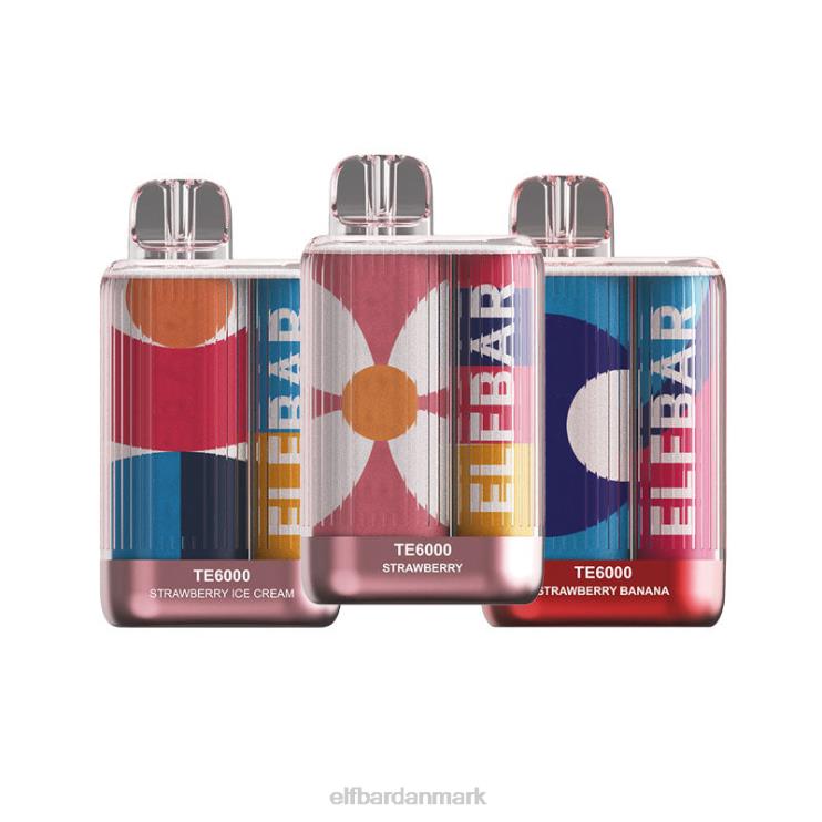 ELFBAR engangs vape te6000 jordbærkombinationer D46T93 jordbær is