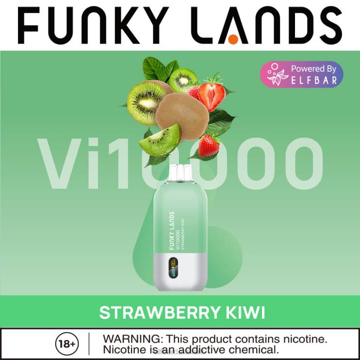 ELFBAR funky lands engangs vape vi10000 puffs D46T161 jordbær kiwi
