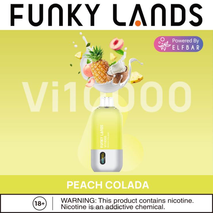 ELFBAR funky lands engangs vape vi10000 puffs D46T162 fersken colada