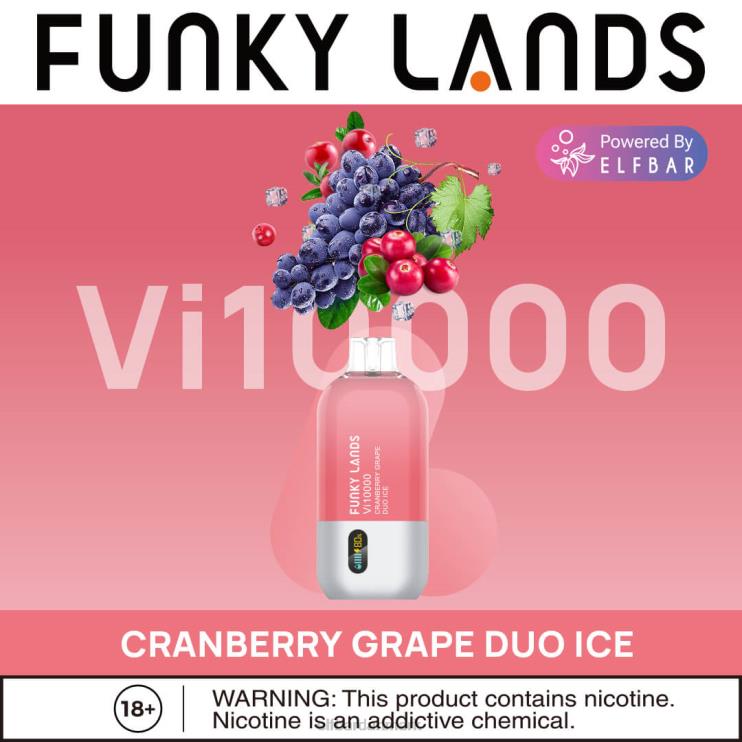 ELFBAR funky lands engangs vape vi10000 puffs D46T165 tranebær drue duo is