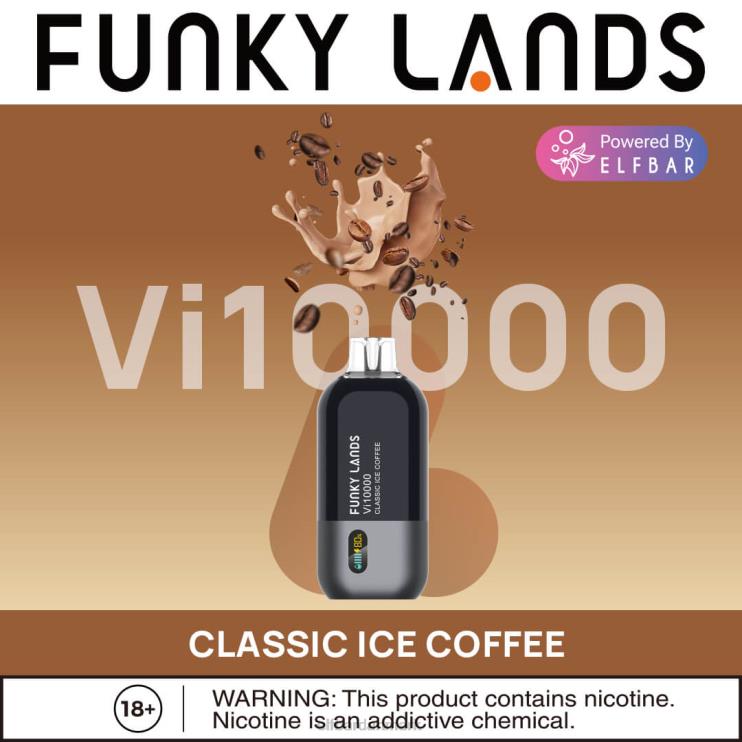 ELFBAR funky lands engangs vape vi10000 puffs D46T170 klassisk iskaffe