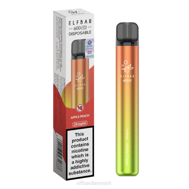 elfbar 600v2 engangsvape - 20mg Z0FV11 æble fersken