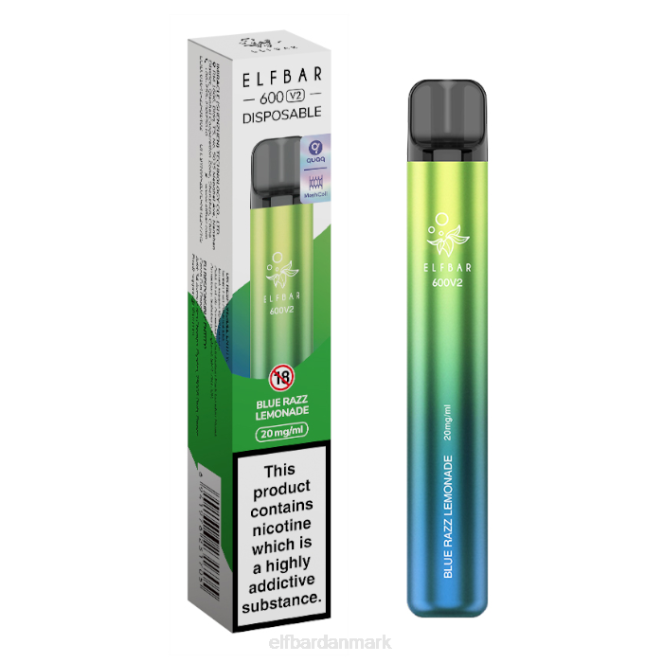 elfbar 600v2 engangsvape - 20mg Z0FV13 blå razz limonade