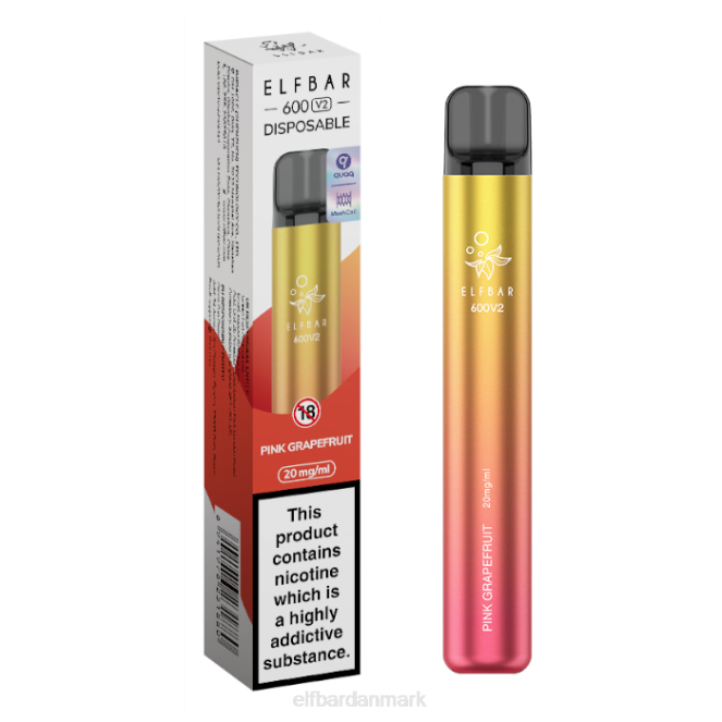 elfbar 600v2 engangsvape - 20mg Z0FV19 lyserød grapefrugt
